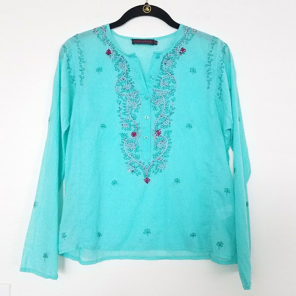 ANTIK BATIK Girl's Tess Kurta Embroidered Tunic Top 14.